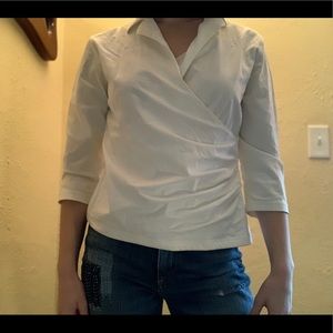 anne fontaine white wrap top